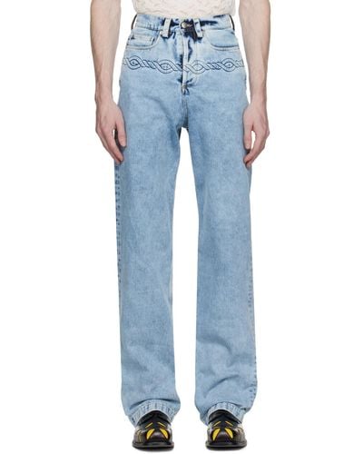 STEFAN COOKE Cable Corded Jeans - Blue