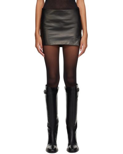 Ann Demeulemeester Gemma Leather Miniskirt - Black