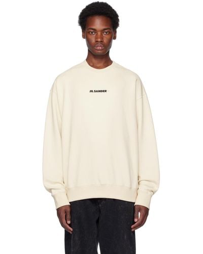 Jil Sander Off-white Printed Sweatshirt - Natural