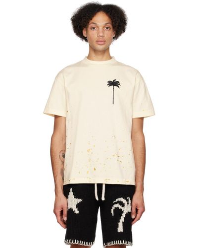Palm Angels Off-white Pxp Painted T-shirt - Black