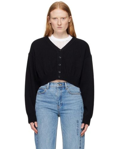 T By Alexander Wang Cropped Cardigan - Black