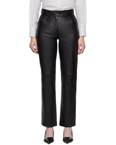 Ernest W. Baker Straight-fit Leather Trousers - Black