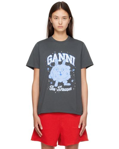 Ganni グレー Dream Bunny Tシャツ