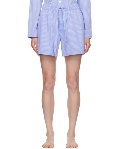 Tekla Drawstring Pyjama Shorts - Blue