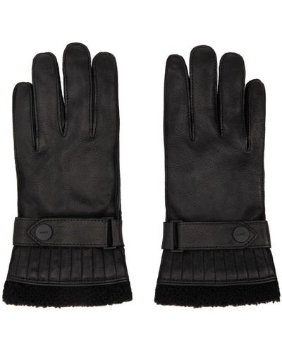 HUGO Black Goatskin Gloves