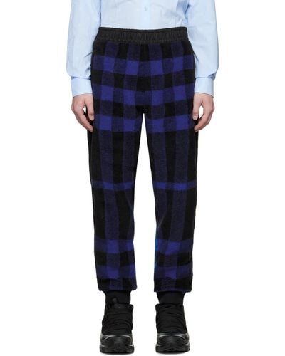 Burberry Pantalon de détente bleu et noir