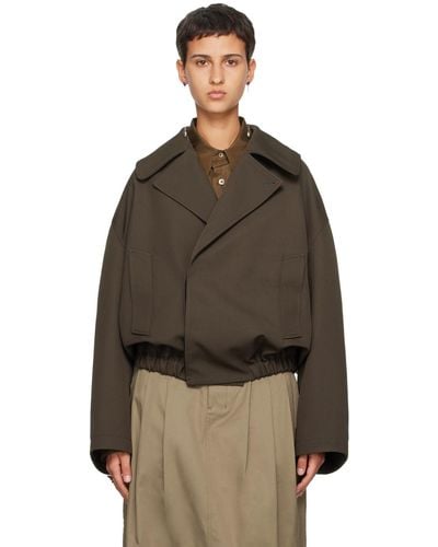 Lemaire Brown Short Jacket - Black