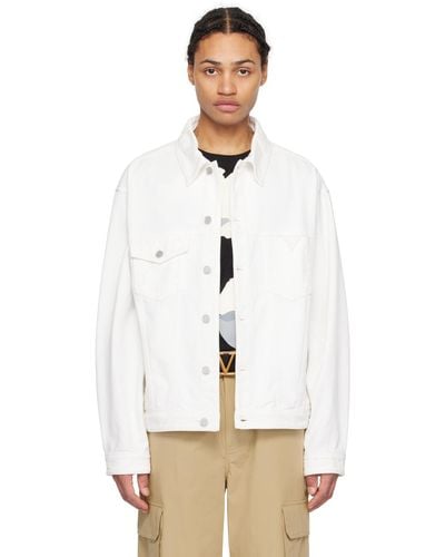 Valentino Off- Hardware Denim Jacket - White