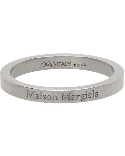 Maison Margiela Silver Polished Logo Ring - Metallic