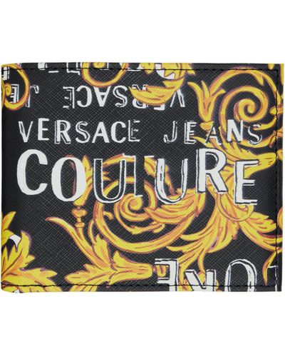 Versace Black Couture Bifold Wallet - Metallic