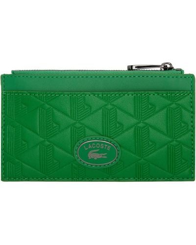 Lacoste Monogramme Zipped Wallet - Green