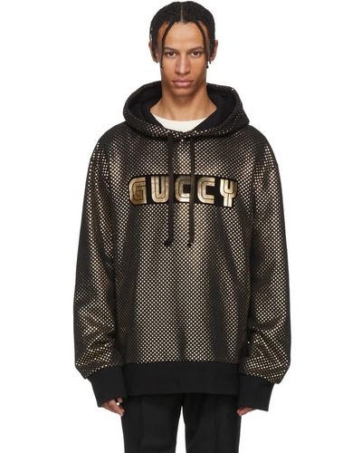 Gucci Pull a capuche noir Sega Guccy Logo