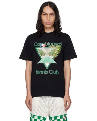 Casablancabrand Ssense限定 Tennis Club Icon Tシャツ - ブラック