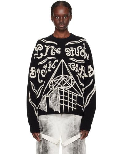Acne Studios Black Jacquard Sweater