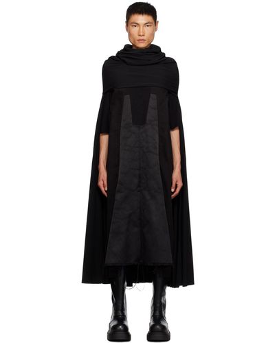 Rick Owens Black Cowl Neck Coat