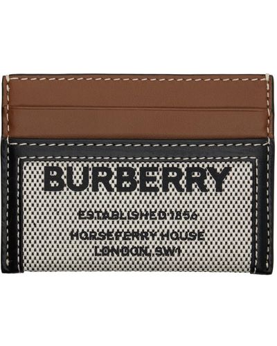 Burberry &タン ホースフェリー カードケース - ブラック