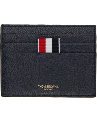 Thom Browne Thom E ネイビー 4-bar カードケース - ブラック