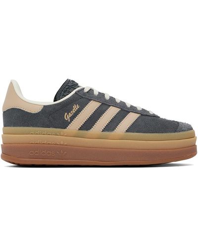 adidas Originals Baskets gazelle gris et à plateforme - Noir