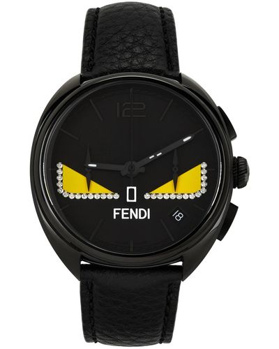 Fendi Diamond 'momento ' Bag Bugs Watch - Black
