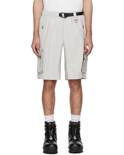 C2H4 Taupe Track Shorts - White