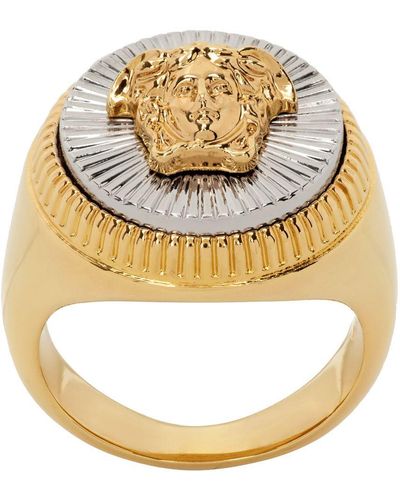 Versace Gold & Silver Medusa Ring - Metallic