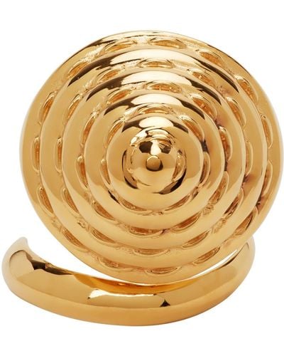 Jean Paul Gaultier Ssense Exclusive Gold Alan Crocetti Edition Cone Bra Knuckle Ring - Metallic