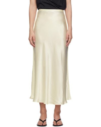 SILK LAUNDRY Bias-cut Midi Skirt - Natural