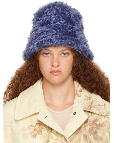 Dries Van Noten Blue Guilia Bucket Hat