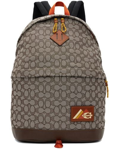 COACH Brown Utility Dome Backpack - Grey