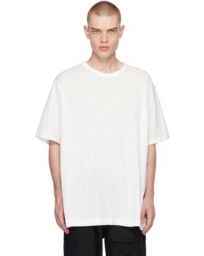 Yohji Yamamoto オフホワイト クルーネックtシャツ