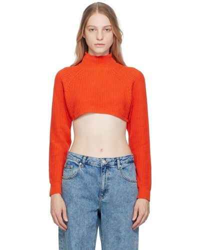 Moschino Jeans Embroide Turtleneck - Orange