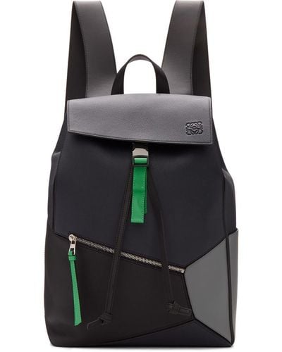 Loewe Gray And Blue Puzzle Backpack - Black