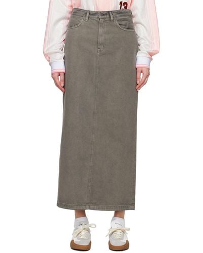 Acne Studios Faded Denim Maxi Skirt - Grey