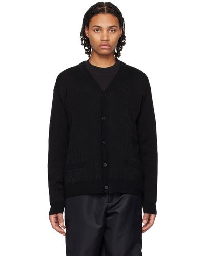 Moschino Cardigan noir à motif en tricot jacquard