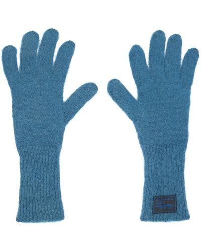 Raf Simons Blue Brushed Gloves