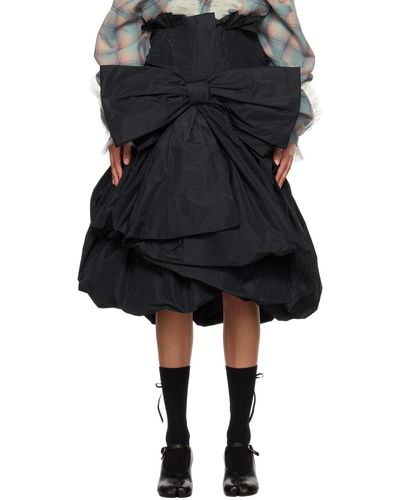 Maison Margiela Black Voluminous Bow Midi Skirt