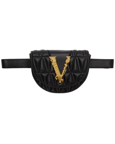 Versace Black Quilted Virtus Belt Bag