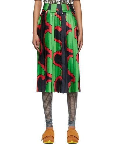 Chopova Lowena Silk Midi Skirt - Multicolour