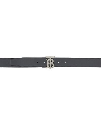 Burberry Reversible Monogram Motif Embossed Belt - Black