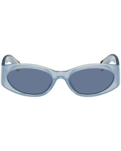 Jacquemus Lunettes de soleil 'les lunettes ovalo' bleues - Blanc