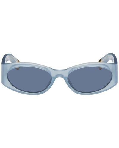 Jacquemus Blue 'les Lunettes Ovalo' Sunglasses - White