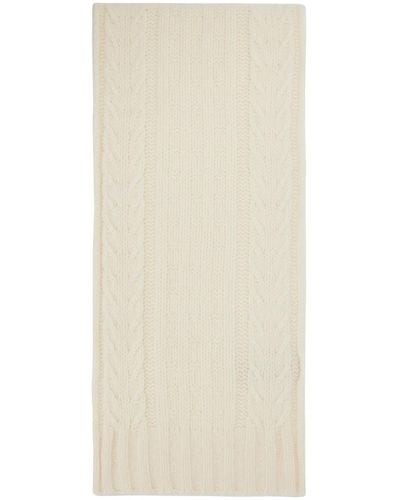 Ganni White Cable Scarf - Natural