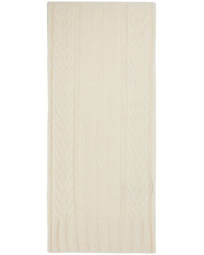 Ganni Écharpe blanche en tricot câblé - Neutre