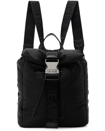 Versace Safety Buckle Backpack - Black