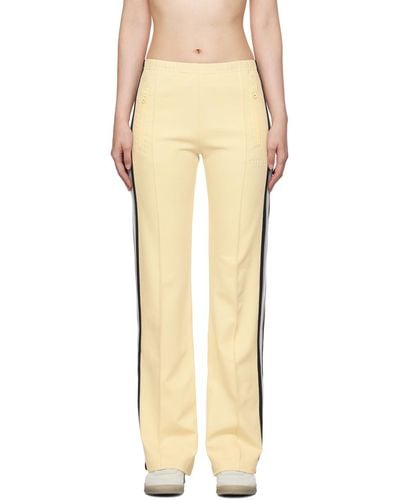 MM6 by Maison Martin Margiela Yellow Striped Lounge Trousers - Natural