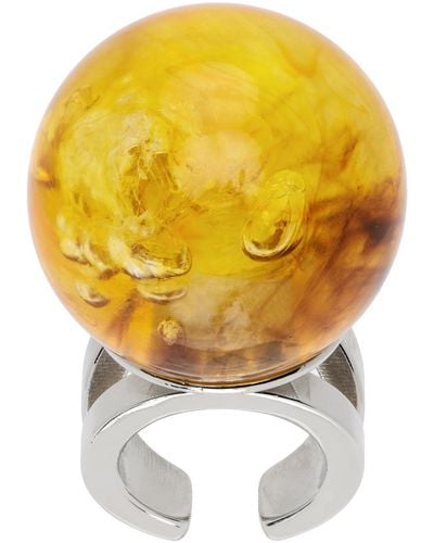 Jean Paul Gaultier Silver & Yellow La Manso Edition 'the Smoke Ball' Ring