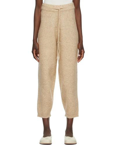 Amomento Beige Knit Lounge Trousers - Natural