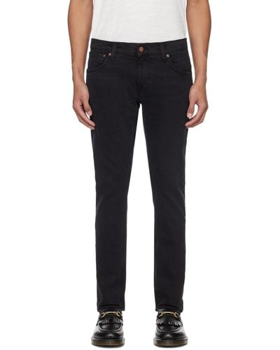 Nudie Jeans Black Tight Terry Jeans - Blue