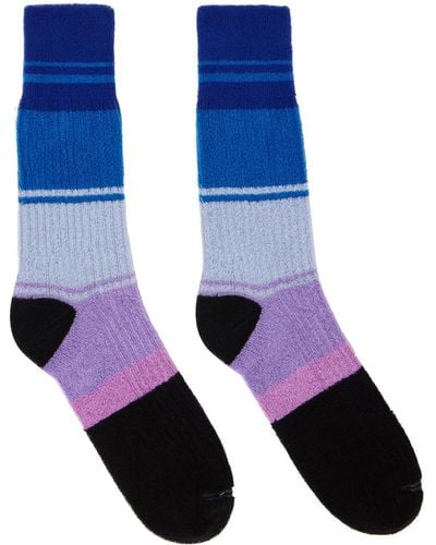 Marni Multicolour Striped Socks - Blue