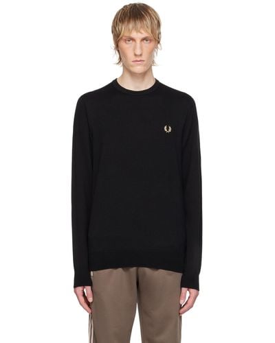 Fred Perry Embroidered Jumper - Black
